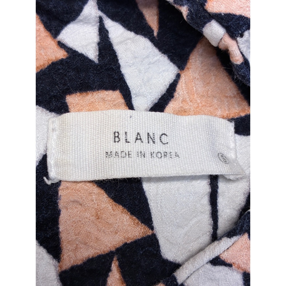 Blanc Sleeveless Preppy Sheath Dress Geometric Mod Retro Mosaic Textured Small - Picture 3 of 10